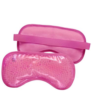 Eye See Plush Gel Eye Mask for Puffy Eyes  Pink - Cold Eye mask to Treat Dark Circles  Sinuses  Dry Eyes  and for Allergy Relief - Microwave Safe for Heat Therapy