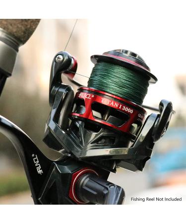 RUNCL PowerBraid 4/8/9 Strands Braided Fishing Line 300/500/1000Yds - Seamless Weaving & Enhanced Coating Tech - Zero Stretch, High Sensitivity - Smaller Diameter - Moss Green 15LB (6.8kg) - Buy Online on GoSupps.com