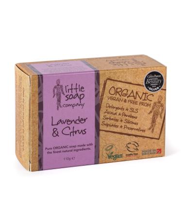Little Soap Company Organic Soap Bar - Vegan Cruelty Free No SLS or Parabens with English Lavender & Citrus |Natural & Organic Body & Hand Soap (110g) Lavender & Citrus 110.00 g (Pack of 1) - Buy Online on GoSupps.com