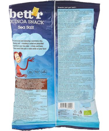  bett'r GUILT FREE Organic sea salt quinoa chips (gluten-free) 50g Bettr - Buy Online on GoSupps.com