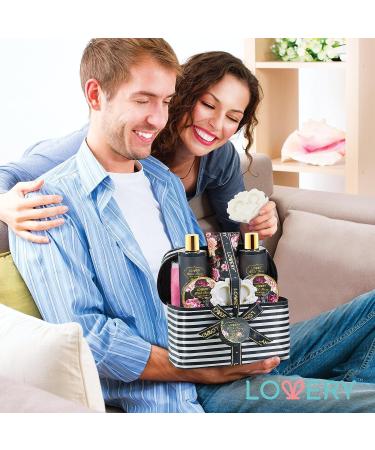 Peony Scented Home Spa Gift Basket for Him and Her | 8pc Bath & Body Set with Shower Gel, Lotion, Scrub, Soap, and more | Father's Day Gift Idea - Buy Online on GoSupps.com