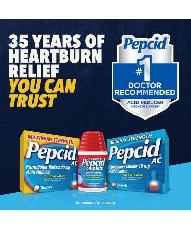 Pepcid Complete Mint Chewable Tablets - 25 ct | Acid Reducer + Antacid for Heartburn Relief - Buy Online on GoSupps.com