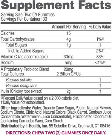 Up4 Probiotic Gummies for Digestive & Immune Support - Vegan, Gluten-Free, Non-GMO - 60 Count - Buy Online on GoSupps.com