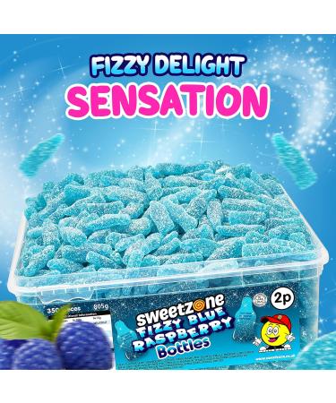  Sweetzone Sweetzone Fizzy Blue Raspberry 805g - 350 Gummies - Delicious Raspberry Chew Candy - Dive into Blue Candy with this Halal Candy Perfect for Everyone - Buy Online on GoSupps.com