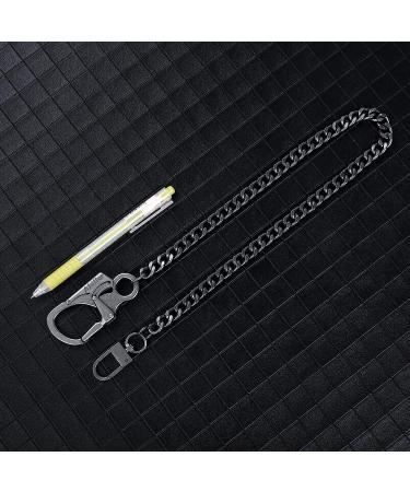 Ahiller Biker Wallet Chain | Heavy Duty Pocket Chain with Round Clasp | Men's Key Chain for Jeans, Pants, Purse and Handbag - Black - Buy Online on GoSupps.com