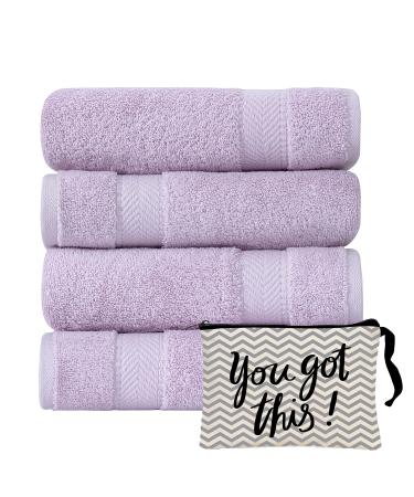 TEXTILOM Turkish Hand Towels for Bathroom  Hotel and Spa Quality & Soft & Absorbent & Quick Dry Bathroom Hand Towels  100% Cotton Turkish Hand Towel Set of 4 (16 x 28 inches)- Lavender