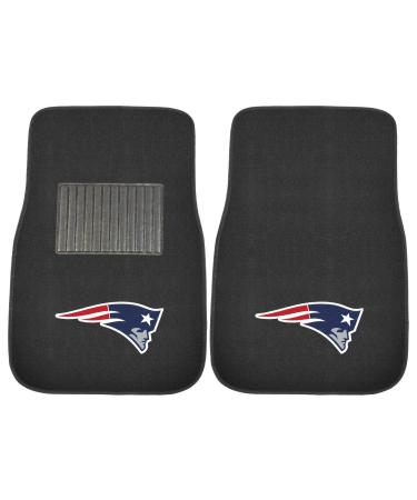 FANMATS NFL Unisex-Adult 2-Piece Embroidered Team Logo Car Mat Set New England Patriots One Size Black