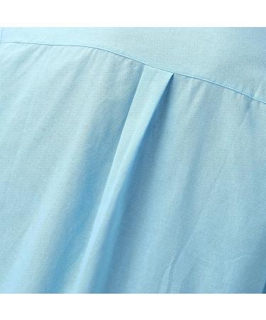 Mens Cotton Linen Henley Shirt & Casual Beach Pants Set - Light Blue, Small - Buy Online on GoSupps.com
