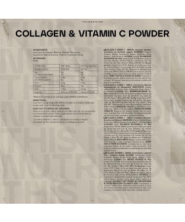 Bulk Collagen & Vitamin C Powder - Vanilla Collagen Peptides 500g | Enhance Skin Hair & Joint Health - Buy Online on GoSupps.com