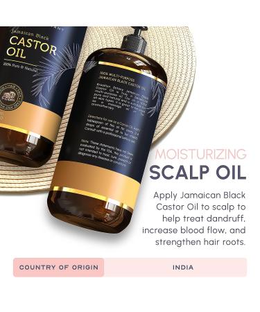 Brooklyn Botany 100% Pure Jamaican Black Castor Oil - Body & Hair Oil for Aromatherapy - 28 fl Oz - Buy Online on GoSupps.com