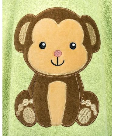 Laynenburg Premium Cotton Hooded Bathing Poncho for Kids | Oeko Tex Certified | Green Monkey Design for Ages 1-3 - Buy Online on GoSupps.com