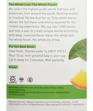 Mighty Leaf White Orchard Tea 15-Count Whole Leaf Pouches 1.32 Oz. (Pack of 3) - Pack of 45 Tea Bags - Buy Online on GoSupps.com