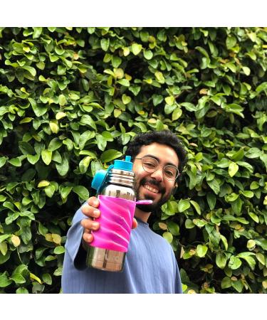 Pura Sport Big Mouth Silicone Straw Top - Plastic Free & BPA Free (Aqua) - Buy Online on GoSupps.com