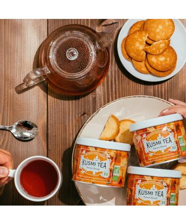 Kusmi Tea Sweet Break Bio - Herbal Tea with Hibiscus Red Fruits & Biscuit Taste - Caffeine-Free Loose Tea - 100g Metal Tin - Buy Online on GoSupps.com