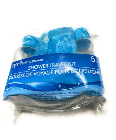 5pc April bath and shower travel kit