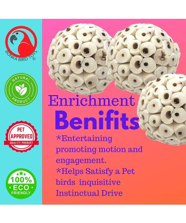 Bonka Bird Toys Sola Atta Balls - Organic Foot Beak Chew Toy for Small Pets - Pack of 3 - Buy Online on GoSupps.com