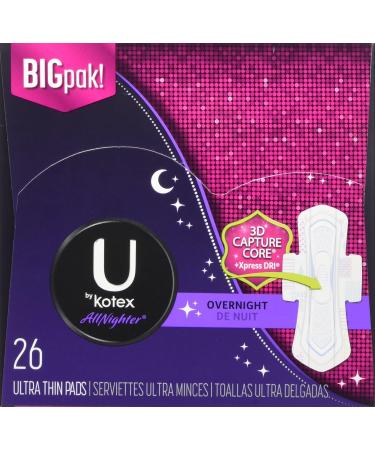 U by Kotex Allnighter Ultra Thin Overnight Pads - 26 Pads - Buy Online on GoSupps.com