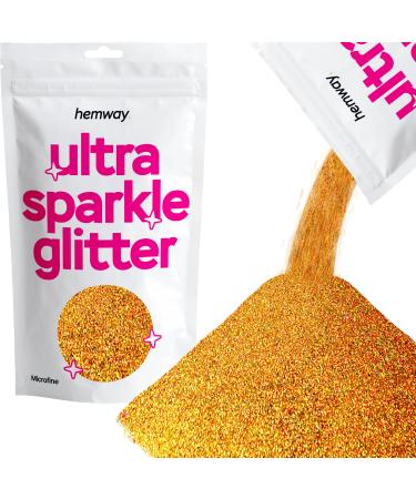 Hemway Ultra-Schein-Glitter Mikrofeiner 1/256" 0.1MM Cosmetic Sicher - Gold Holographic Gold Holographic Microfine - 100g