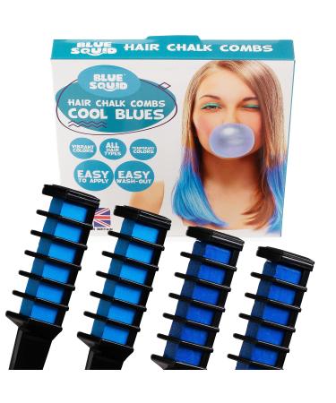Blue Squid Haircover for Girls-Blue 4 St Blue Hair Hair Combings 4 two-color blue temporary children hair color washable blue hair color gift ideas for teenage girls gift ideas - Buy Online on GoSupps.com