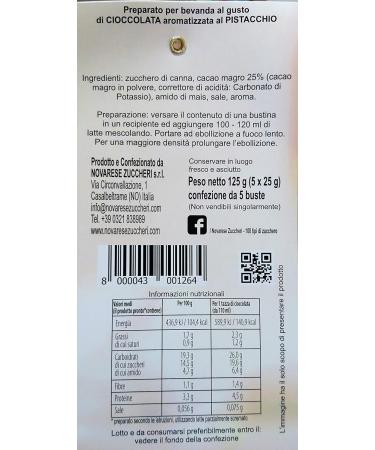 Hot Chocolate - Pistachio Flavor - 5x25g - 125g - Novarese Zuccheri - Buy Online on GoSupps.com
