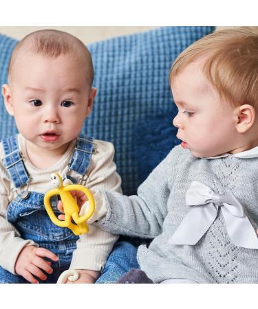 Matchstick Monkey Original Teether & Gel Applicator - BPA Free Silicone - Easy-to-Grip Design - Yellow Monkey - 3 Months+ - 10.5 cm - Buy Online on GoSupps.com