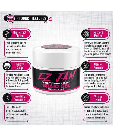 BEAUZO EZ JAM 8.8Fl Oz - Ultimate Braiding Gel for Extreme Hold & Shining Finish - Buy Online on GoSupps.com