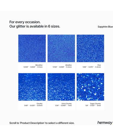 Hemway Ultra Sparkle Glitter Sapphire Blue 100g - Multi-Purpose Epoxy Resin for Arts & Crafts, Body, Hair, Face, Nails, Weddings - Cosmetic Grade Safe for Beauty, Tumblers, Flowers - Premium Glitter Powder - Buy Online on GoSupps.com