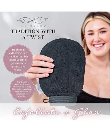 Seraphic Skincare Premium Exfoliating Mitt - Korean Viscose Fiber Body Exfoliator for Self-Tan Removal & Application - Ideal for Normal to Dry Skin - Buy Online on GoSupps.com