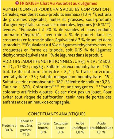 FRISKIES Cat - Adult - Chicken and Vegetables - 4kg - Pack of 4 - Buy Online on GoSupps.com