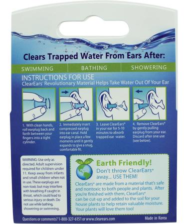 Water Removing Earplugs - 5 Pair - Blue - Buy Online on GoSupps.com