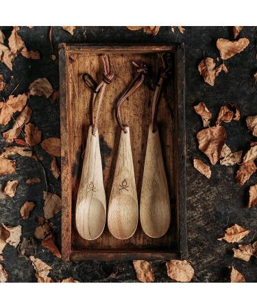 Berleben Dursten Kanu Spoon - Handcrafted Wooden Camping Utensil with Carabiner & Lanyard - Natural Hardwood Nordic Design - Lightweight & Durable - Buy Online on GoSupps.com