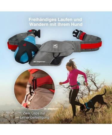 KURGO Plassen - Adjustable Dog Harness with Water Bottle & Bag - Red/Gray 1 Pack - Perfect for Free Heights! - Buy Online on GoSupps.com