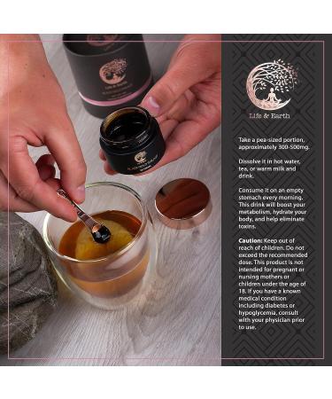 Life and Earth Organic Pure Shilajit Resin 25g with Measuring Spoon - Natural Energy & Immune Support Supplement - Buy Online on GoSupps.com