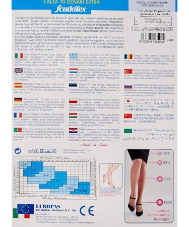 SCUDOTEX 70 Denier Knitted Compression Stockings - Medium Size HG 15-18 - Black - Size 4 | International Shipping Available - Buy Online on GoSupps.com