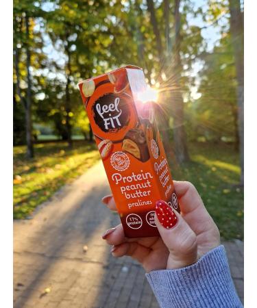 Feel Fit Protein Peanut Butter Chocolates - Sugar-Free Gluten-Free 17% Protein 12 Pack of High-Quality Milk Chocolate - Buy Online on GoSupps.com