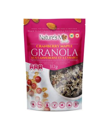 Nature's Mix Cranberry Maple Granola - Canadian Locally Made - Vegan and Kosher Certified Cranberry Maple Granola 312 Grams Light Red