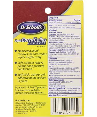 Dr. Scholl's Liquid Corn & Callus Remover (Pack of 6) - Fast-Acting Medicated Solution with Cushioning Discs - Buy Online on GoSupps.com