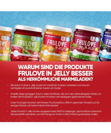 Frulove Sugar-Free Jam - Kiwi & Strawberry Jelly Low Carb 80% Fruit Spread Vegan-Friendly 500g - Buy Online on GoSupps.com