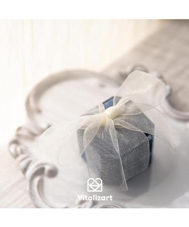 Vitalizart 4 Rolls Silver Grey Organza Ribbon 1 x 50Yd - Ideal for Gift Wrapping, Wedding Invitations, Bridal Bouquets & More - Buy Online on GoSupps.com