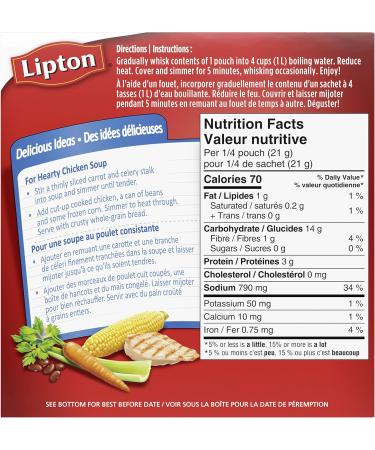 Lipton Dry Soup Mix for a quick classic noodle soup Chicken Noodle low fat and no artificial flavours or colours 166 g Pack of 2 166 g (Pack of 1) - Buy Online on GoSupps.com