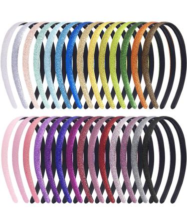 Duufin 28 Pieces Glitter Headbands for Girls Sparkle Headbands Colorful Plastic Headbands with Teeth Girls Headbands Glitter Sparkling Headband  28 Colors - Buy Online on GoSupps.com