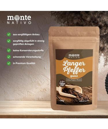 Long Pepper Monte Nativo 250g - 100% Natural Pure Long Peppercorns for Cooking | Ideal for Pepper Mill - Buy Online on GoSupps.com