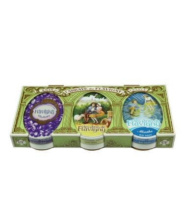 Anis de Flavigny - Box of 3 Round Boxes Anise, Mint, Violet Flavor