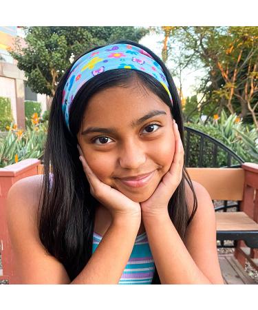 Girls' 3-Pack Wide Headbands - Butterfly Unicorn Heart Designs | Soft Stretch Fabric Hair Accessories for Kids | Princess Tiara Elastic Bands - FROG SAC - Buy Online on GoSupps.com