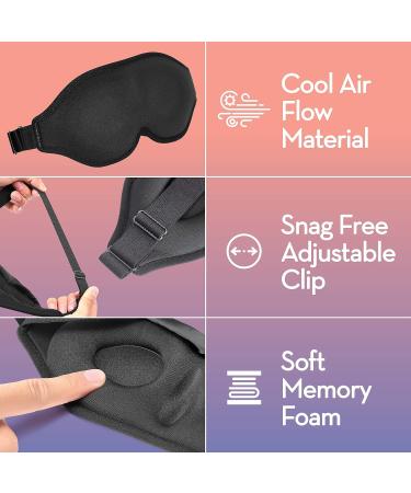3D Sleep Mask - 100% Blackout Design for Women and Men | Comfortable & Breathable Eye Mask for Sleeping | Includes Travel Bag & Earplugs - Buy Online on GoSupps.com