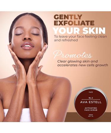 AVA ESTELL Activating Face Scrub Exfoliator - 100% Natural Exfoliator Face Scrub for Women and Men - Soft Gentle and Promotes Cell Regeneration - Sugar Facial Scrub Exfoliator - 150 ml - Buy Online on GoSupps.com