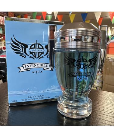 Invincible Aqua Men's Eau de Parfum Natural Spray 3.4 Fl oz 100ml