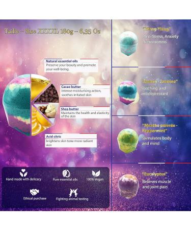 S tal 4 x Organic Bath Balls - Vegan Gift Set for Women | Luxurious Valentine's Day Gift with Essential Oils | Relaxing Bathing Experience - Buy Online on GoSupps.com