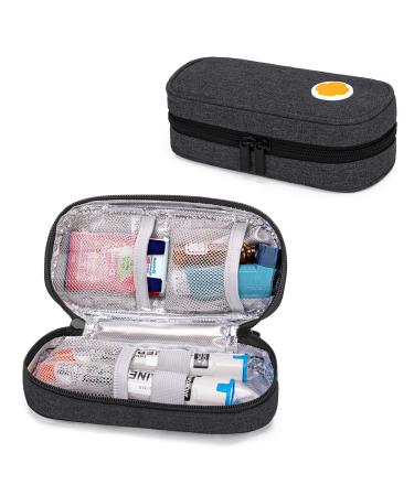 Curmio cooling bag for adrenaline adrenaline storage bag travel bag for insulin or adrenaline accessories such as AUVI-Q epipen and pill bottles.(Without accessories) black
