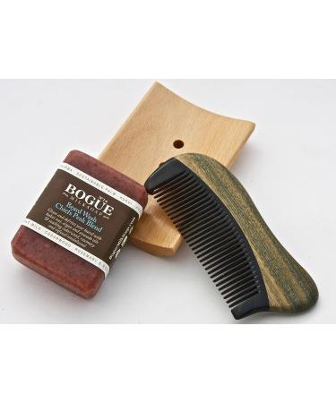 BOGUE Chiefs Peak Beard Soap Grooming Gift Set - Clean & Defrizz with Avocado Argan & Vitamin E Oils Cedarwood & Rosemary Includes Sandalwood Comb & Tray - Ideal Gift for Men - Buy Online on GoSupps.com